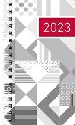 Taschenplaner silber 2023 - Bürokalender 8,6x15,2 cm - 1 Woche auf 2 Seiten - Kartoneinband mit Silberfolie - Notizheft - 576-1140