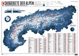 264 Skigebiete der Alpen. 1:1'200'000